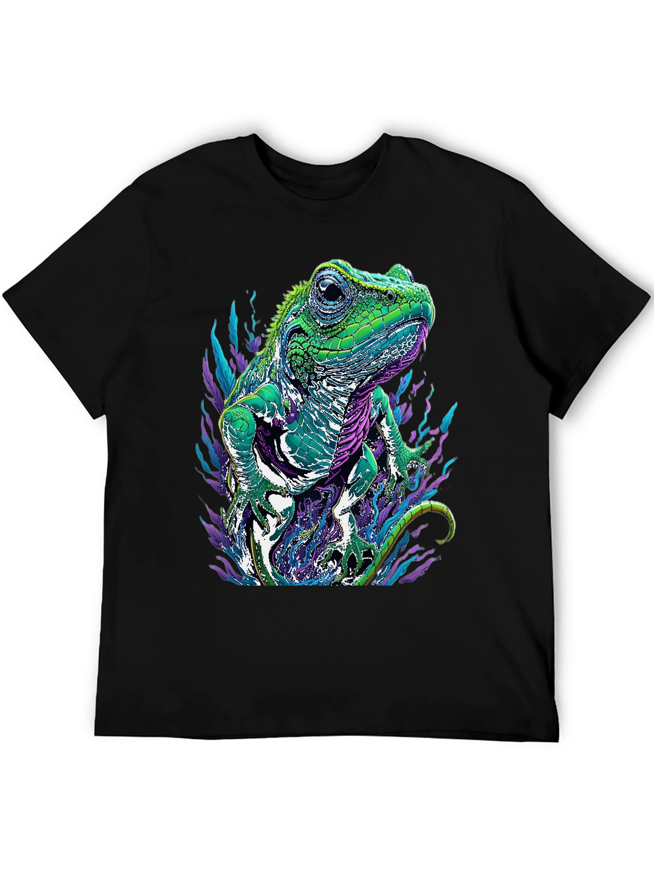 Iguana Graphic Tee - Mens Black Lizard T-Shirt