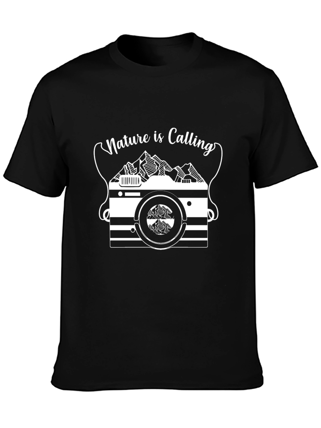 Nature is Calling Black Graphic Tee