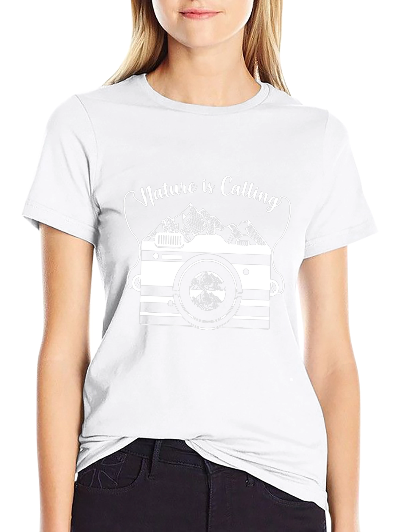 Nature is Calling Black Graphic Tee