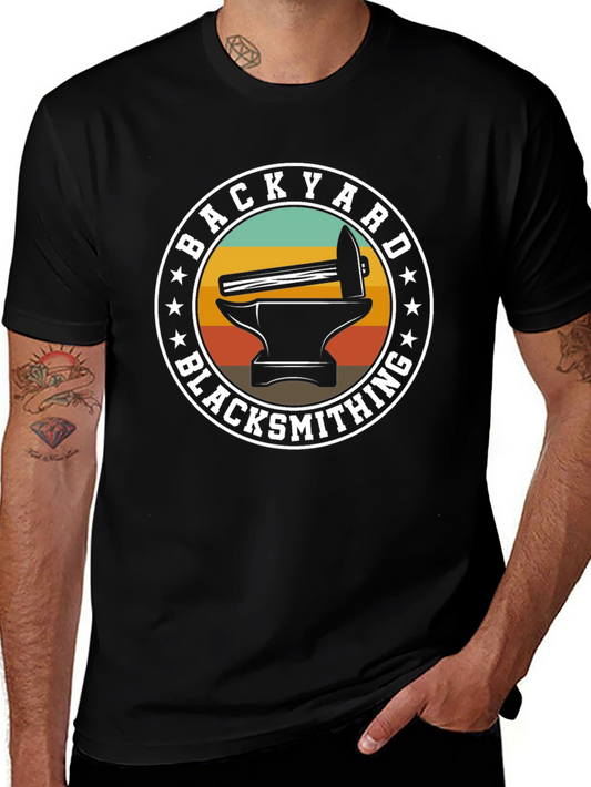 Backyard Blacksmith T-Shirt - Anvil & Hammer Design