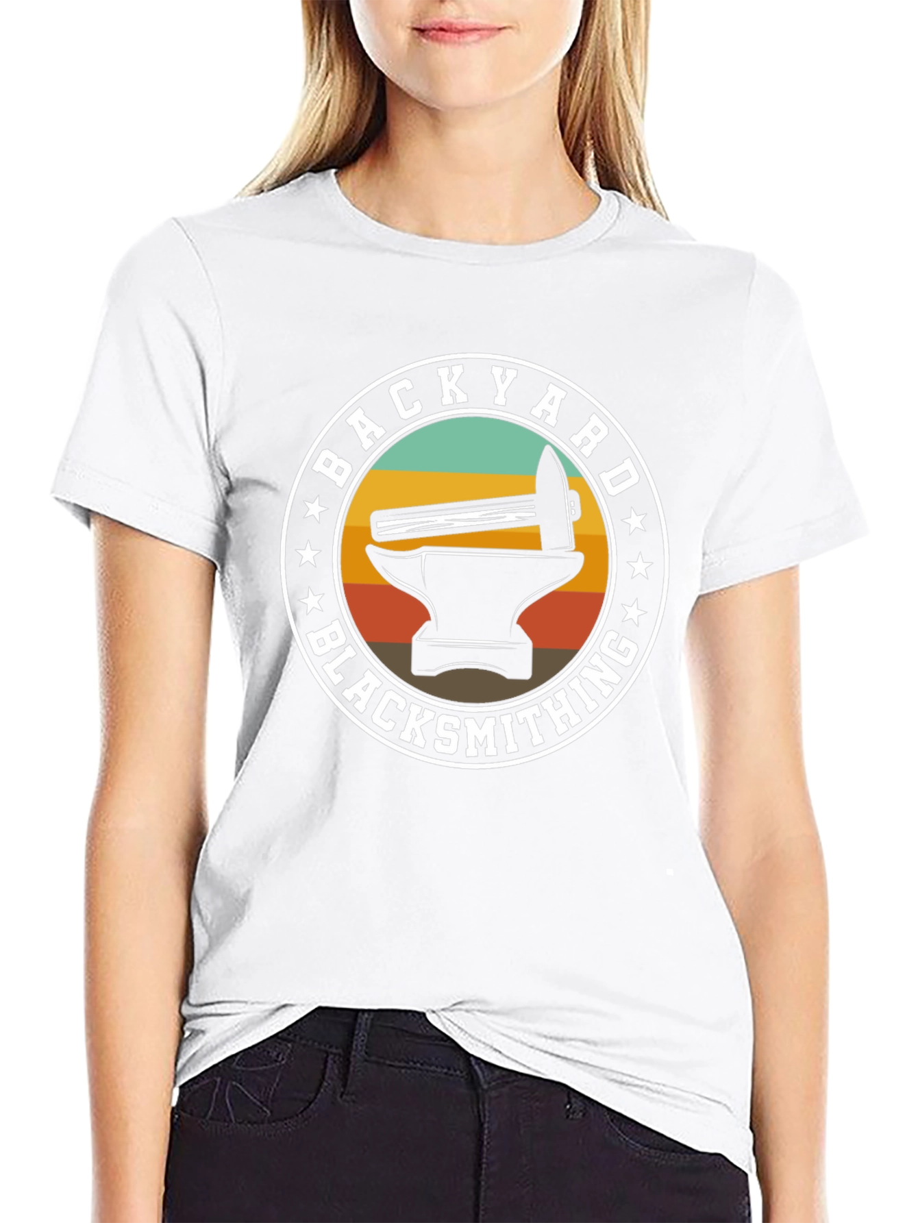 Backyard Blacksmith T-Shirt - Anvil & Hammer Design
