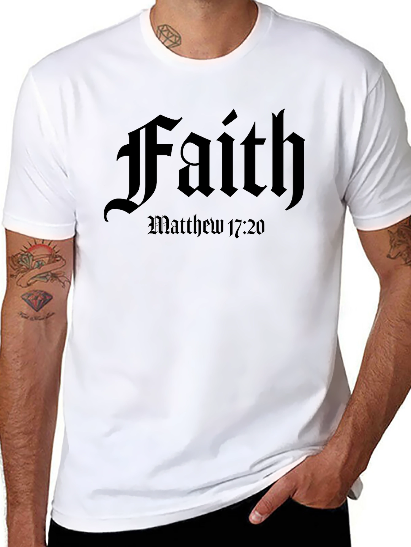Faith Matthew 17:20 Black T-Shirt