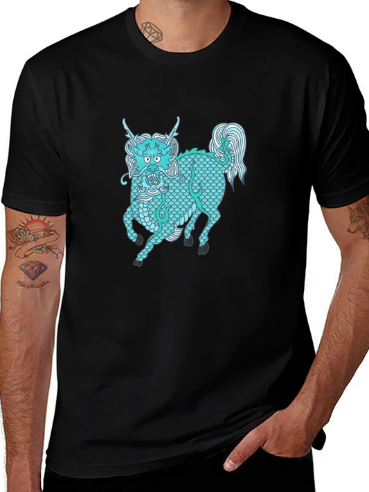 Dragon Horse Graphic Tee - Unisex Black T-Shirt