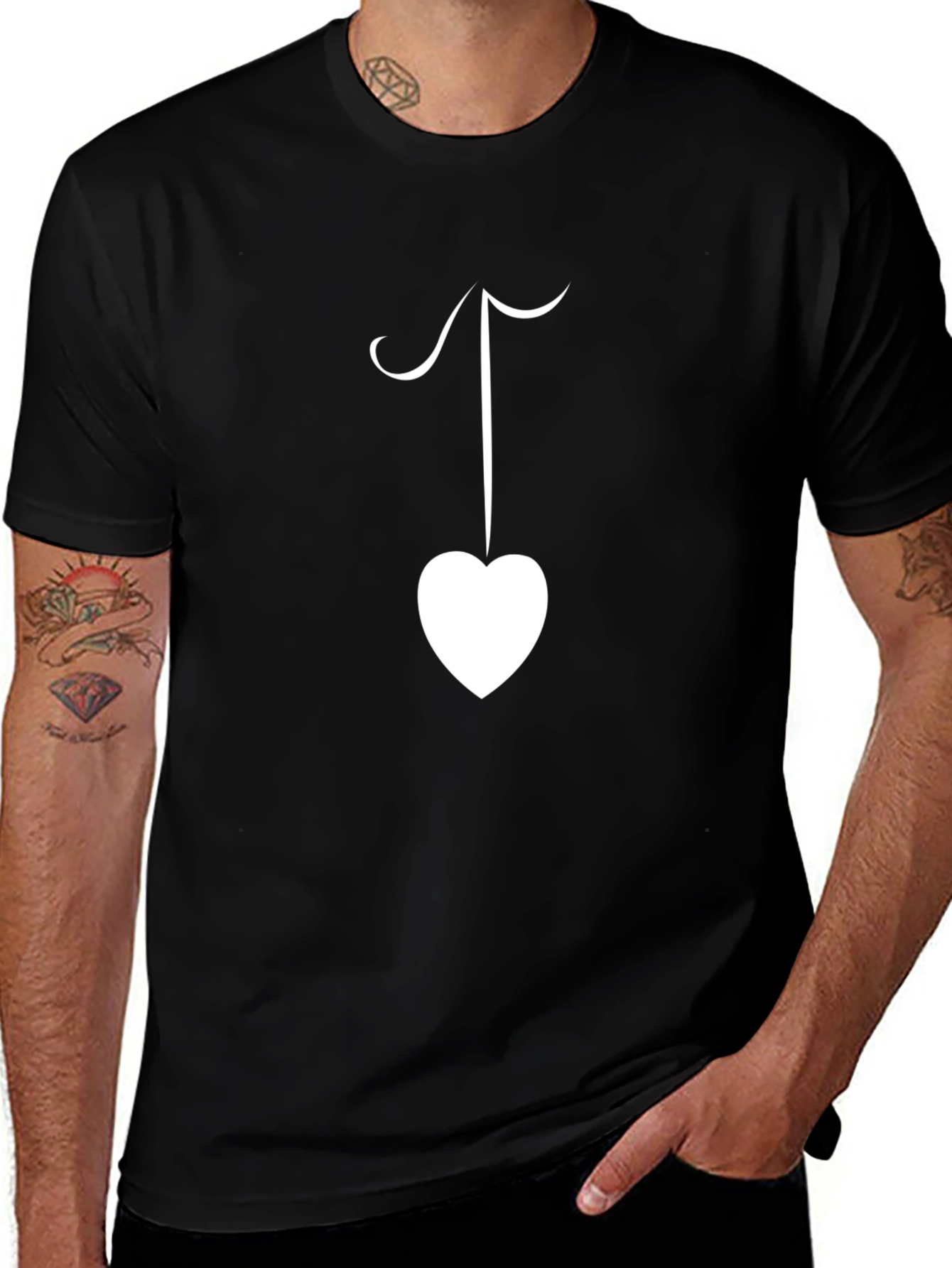 Heart Drop Tee - Black Graphic Print Shirt