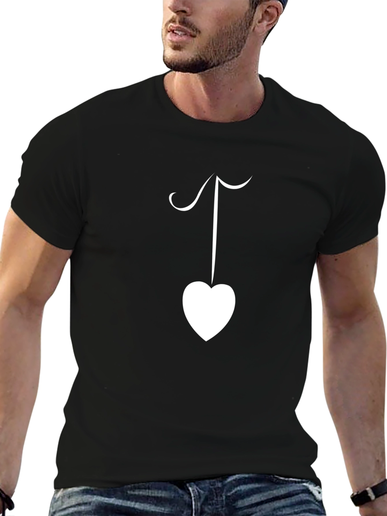 Heart Drop Tee - Black Graphic Print Shirt