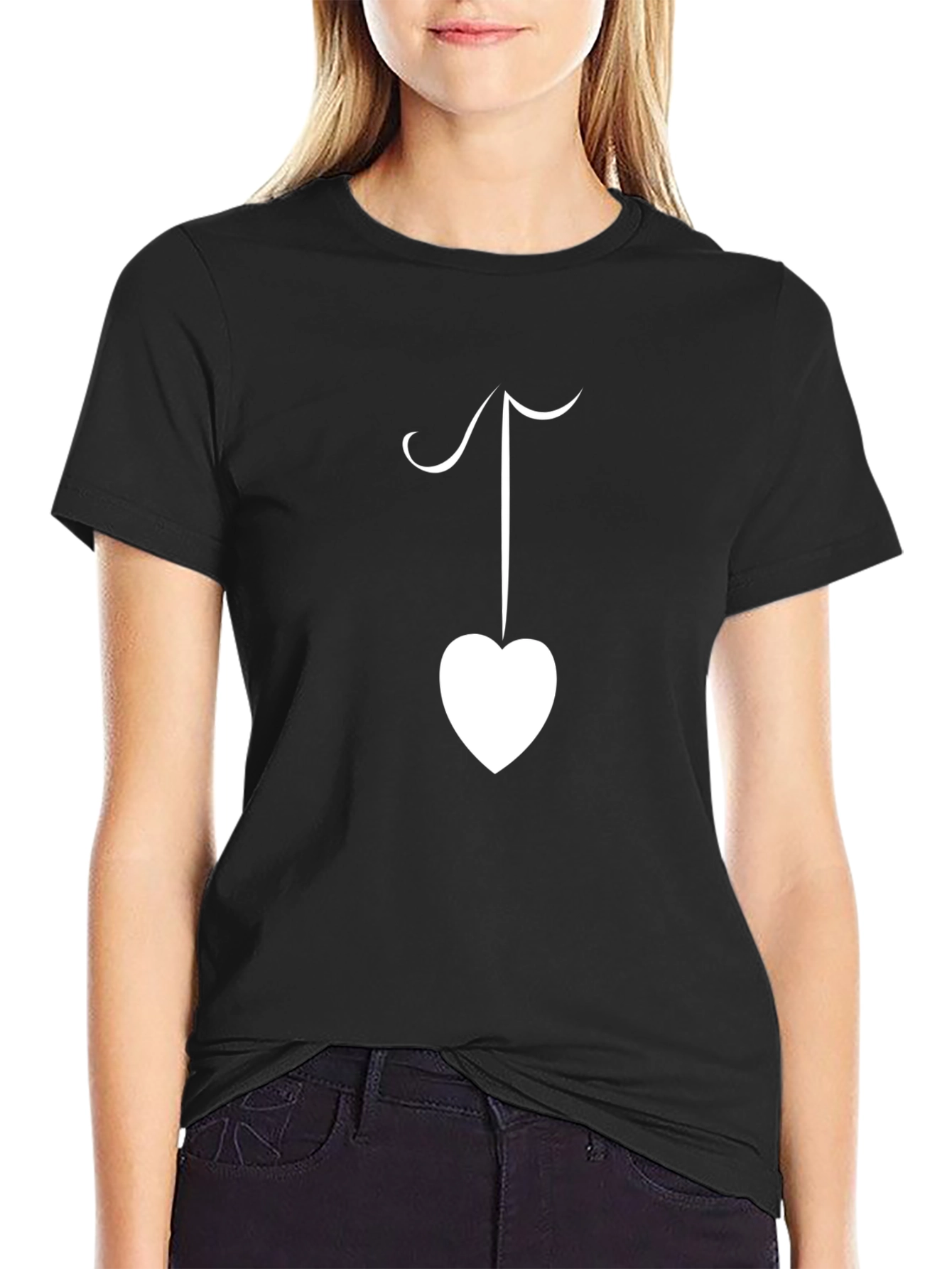 Heart Drop Tee - Black Graphic Print Shirt