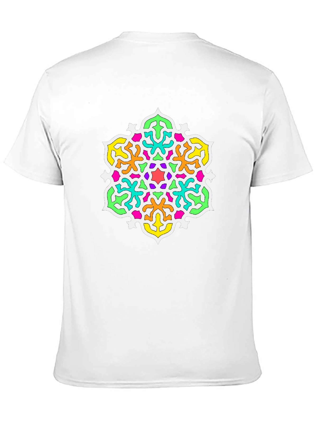 Vibrant Mandala Graphic Print Black T-Shirt