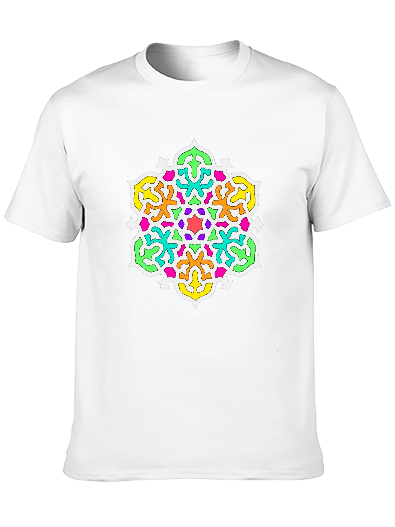 Vibrant Mandala Graphic Print Black T-Shirt