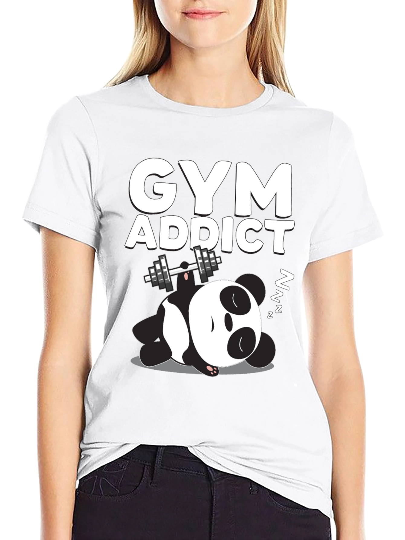 Gym Addict Panda Graphic Tee