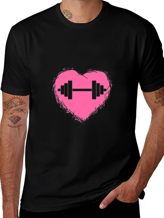 Heart Barbell Graphic T-Shirt
