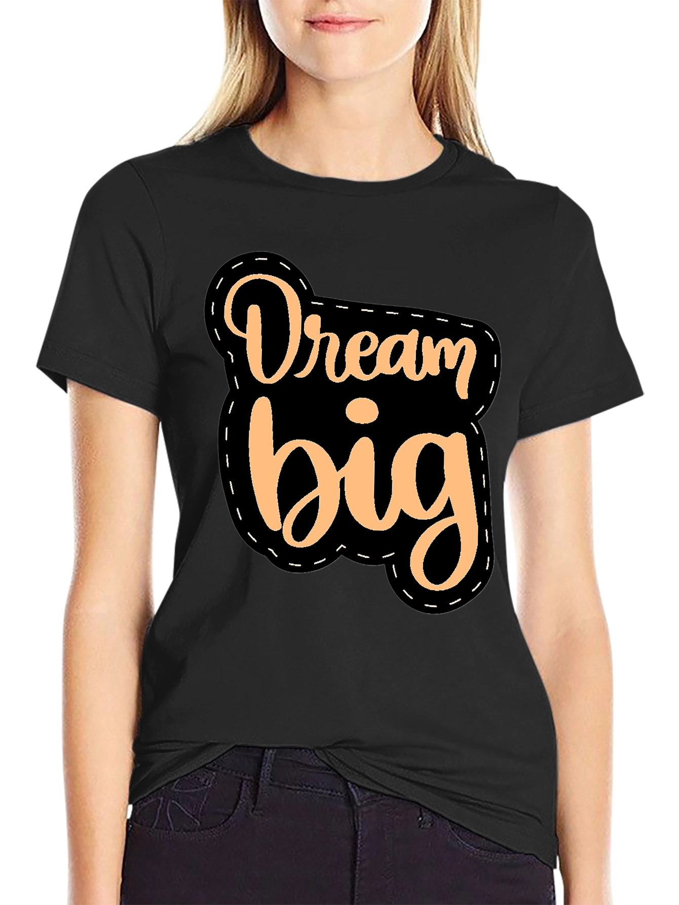 Dream Big Black T-Shirt Motivational Quote