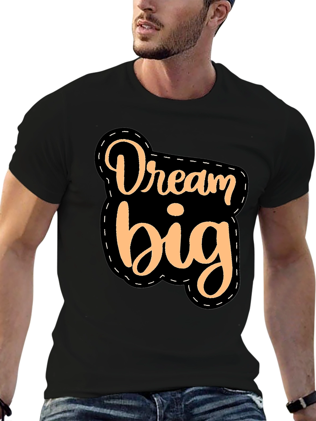 Dream Big Black T-Shirt Motivational Quote