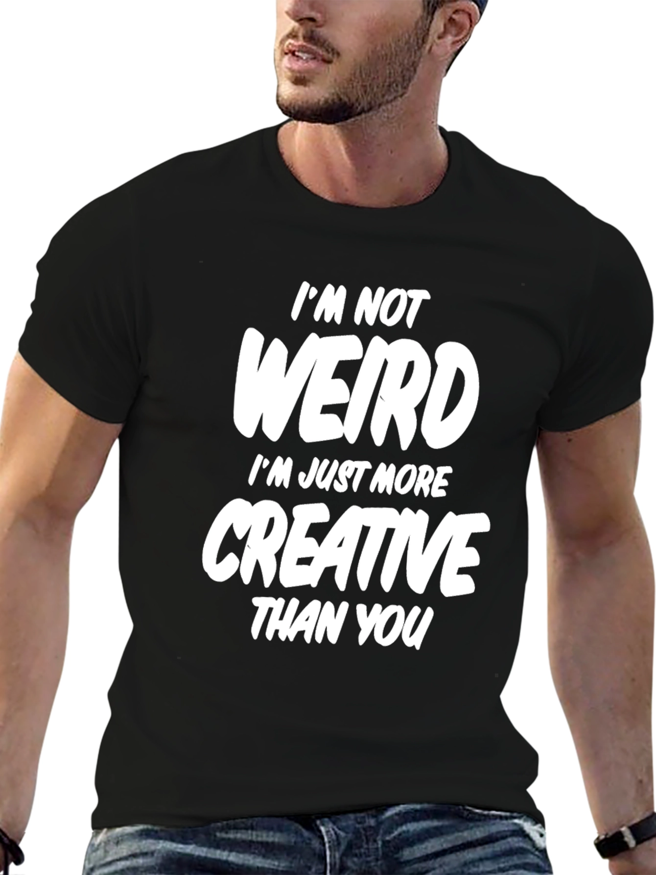 Funny Creative Statement Black T-Shirt
