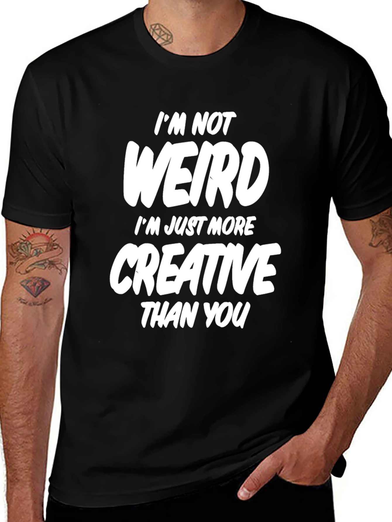 Funny Creative Statement Black T-Shirt