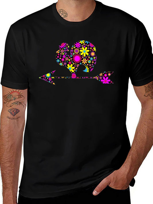 Floral Turkey Arrow Black Graphic Tee