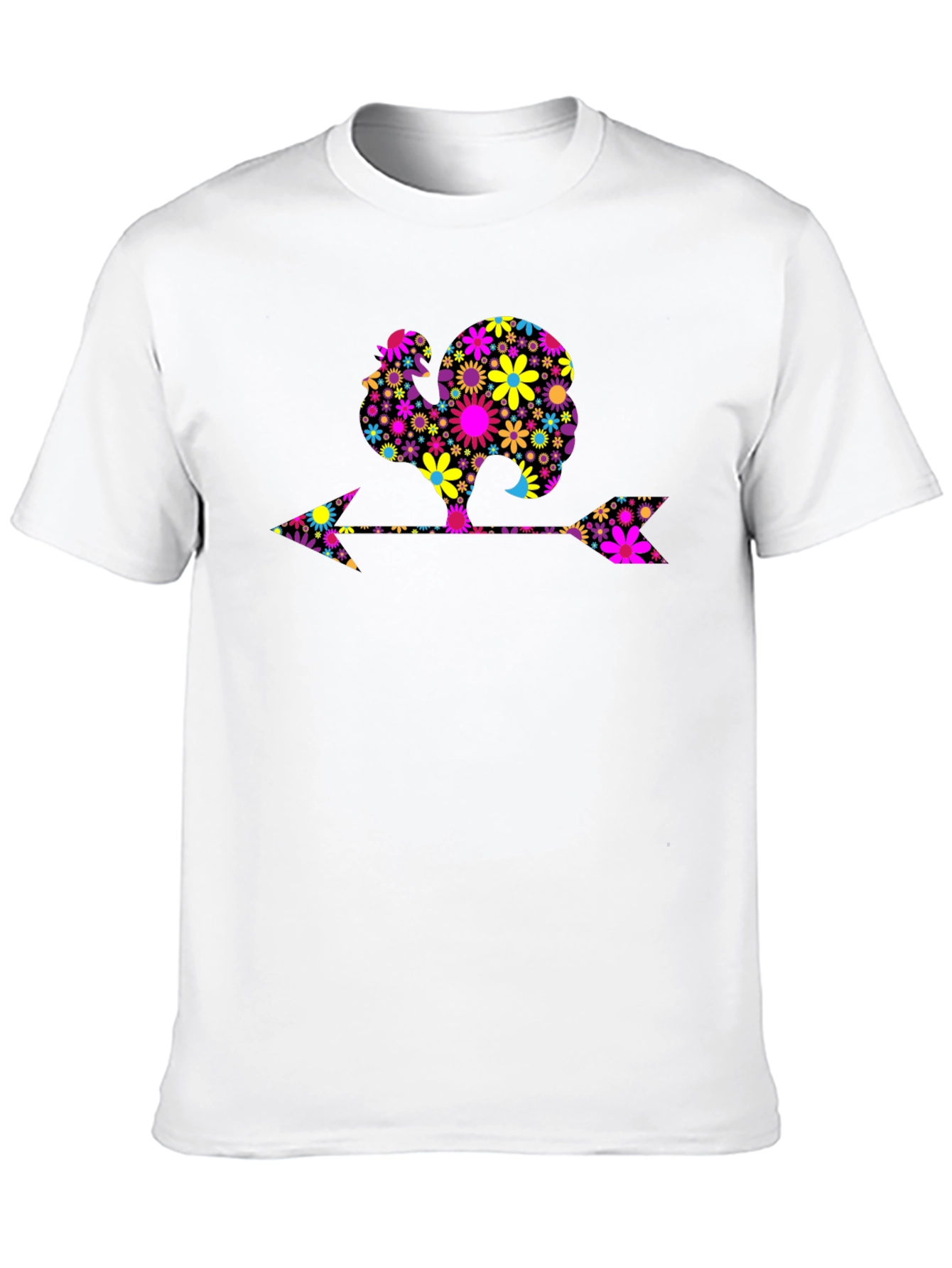 Floral Turkey Arrow Black Graphic Tee