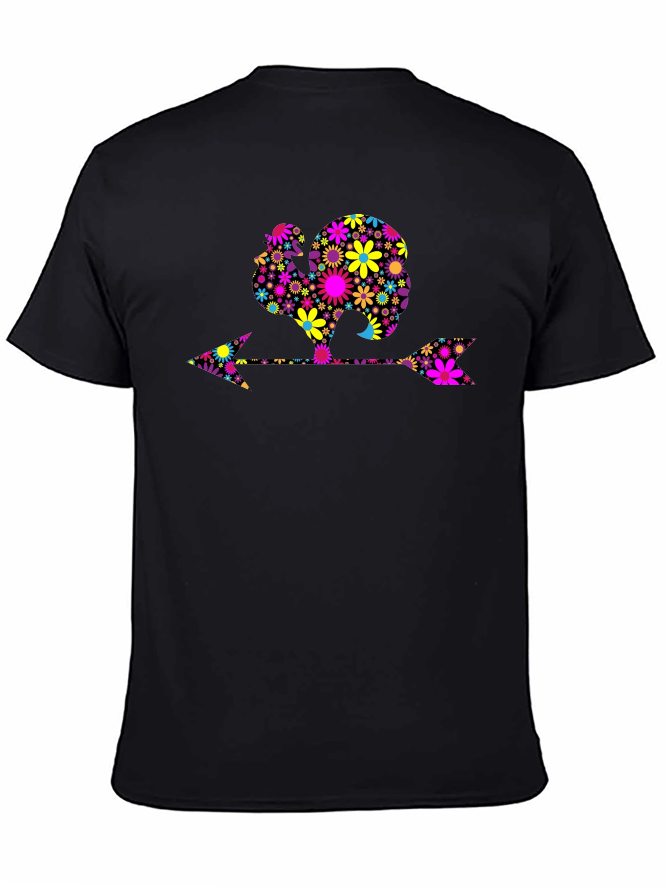 Floral Turkey Arrow Black Graphic Tee