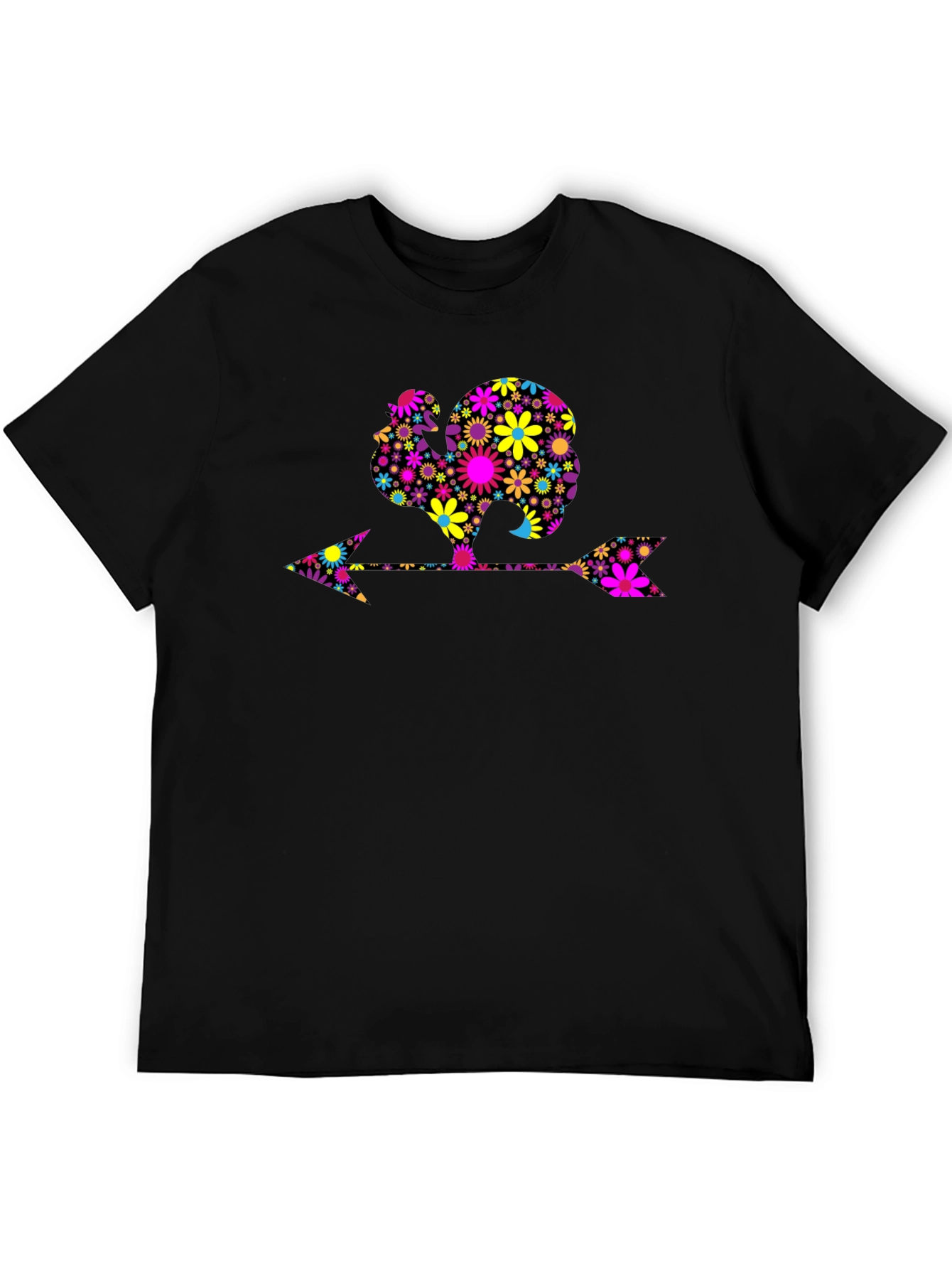 Floral Turkey Arrow Black Graphic Tee