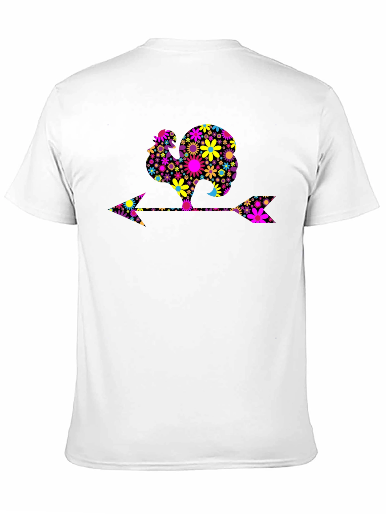 Floral Turkey Arrow Black Graphic Tee