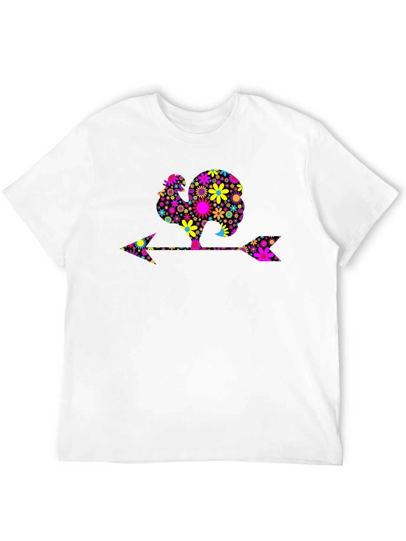 Floral Turkey Arrow Black Graphic Tee