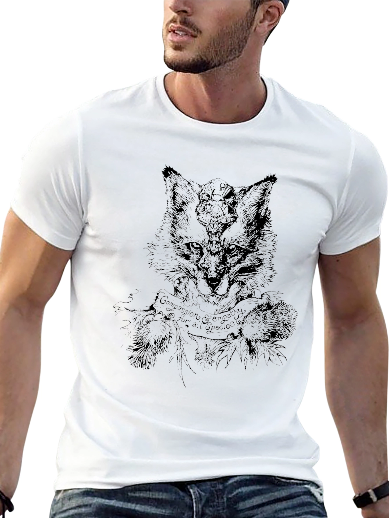 Fox Graphic Print Mens Black T-Shirt
