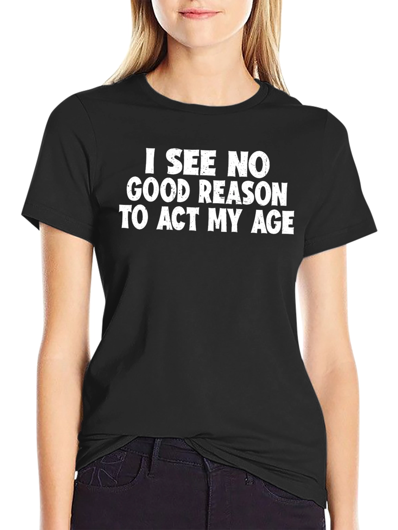 Funny Act My Age Black Graphic Tee
