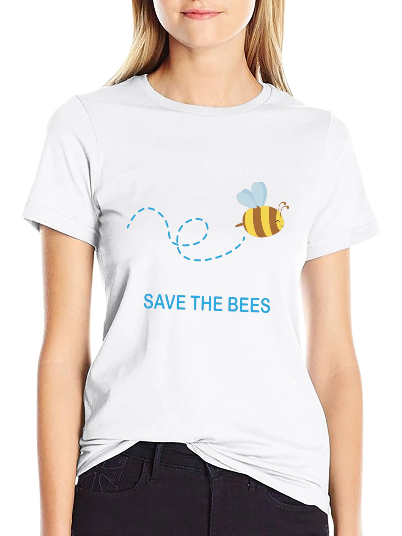 Save the Bees Graphic Tee - Black Cotton T-Shirt