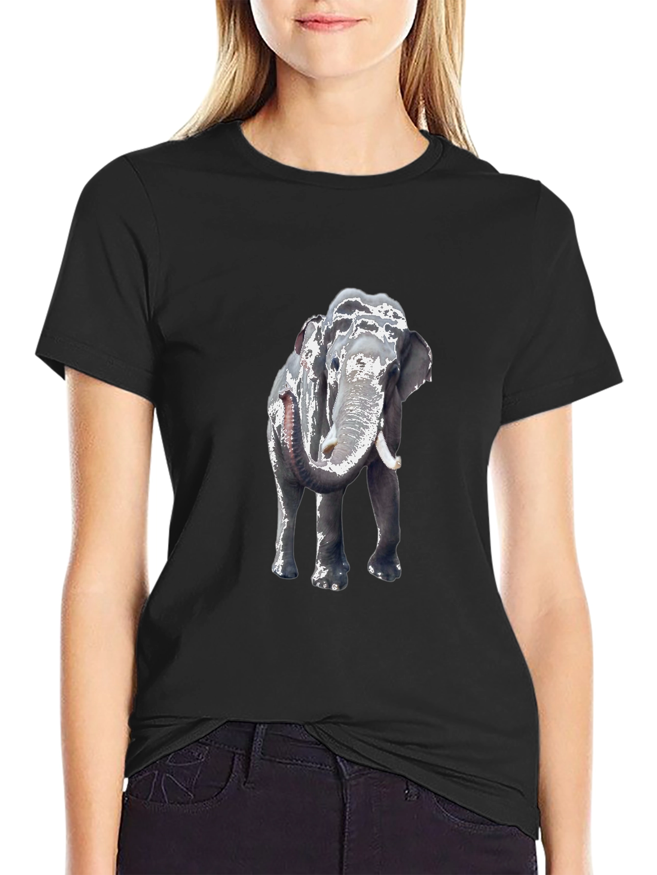 Elephant Graphic Tee - Classic Black Cotton