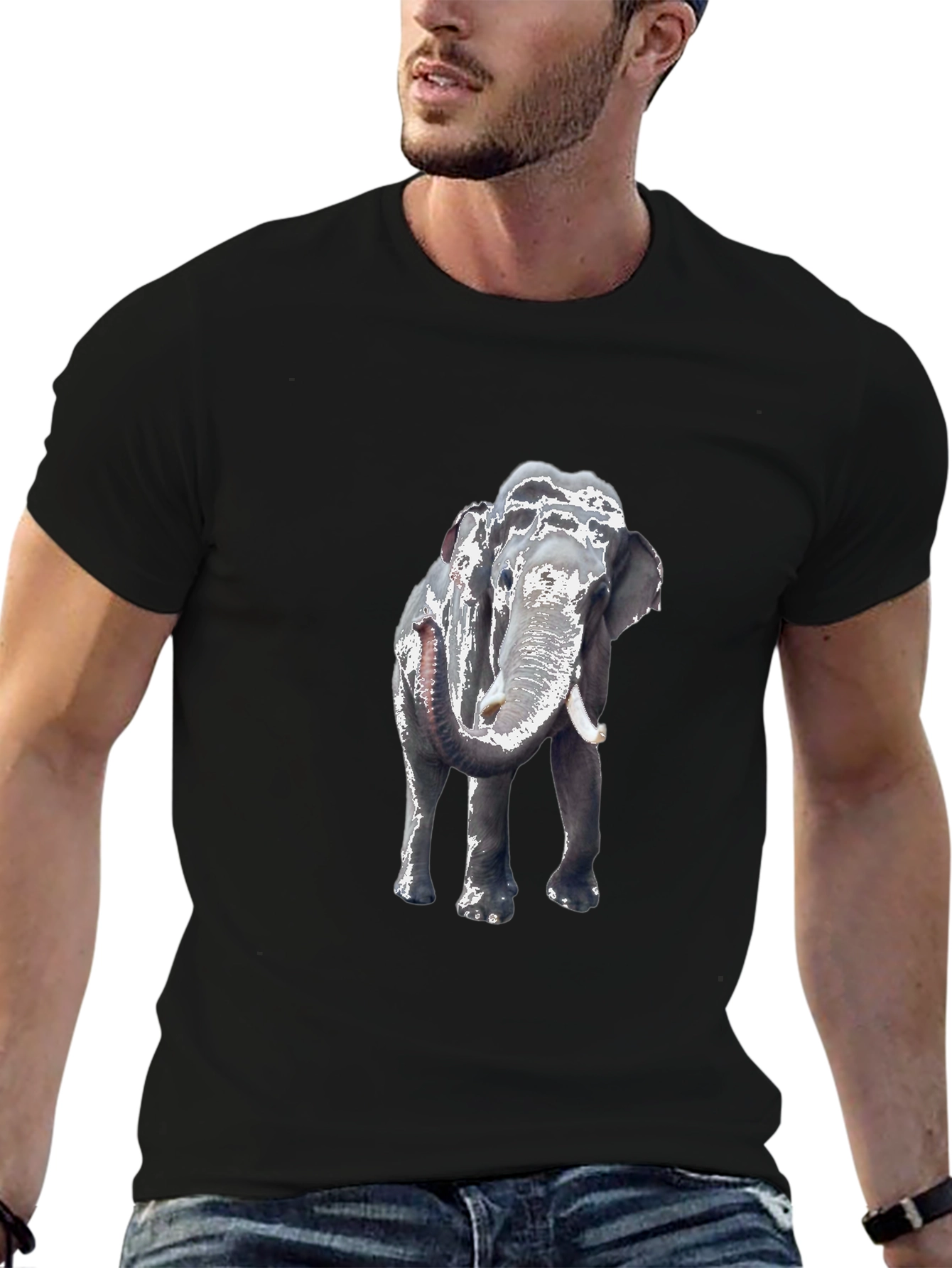 Elephant Graphic Tee - Classic Black Cotton