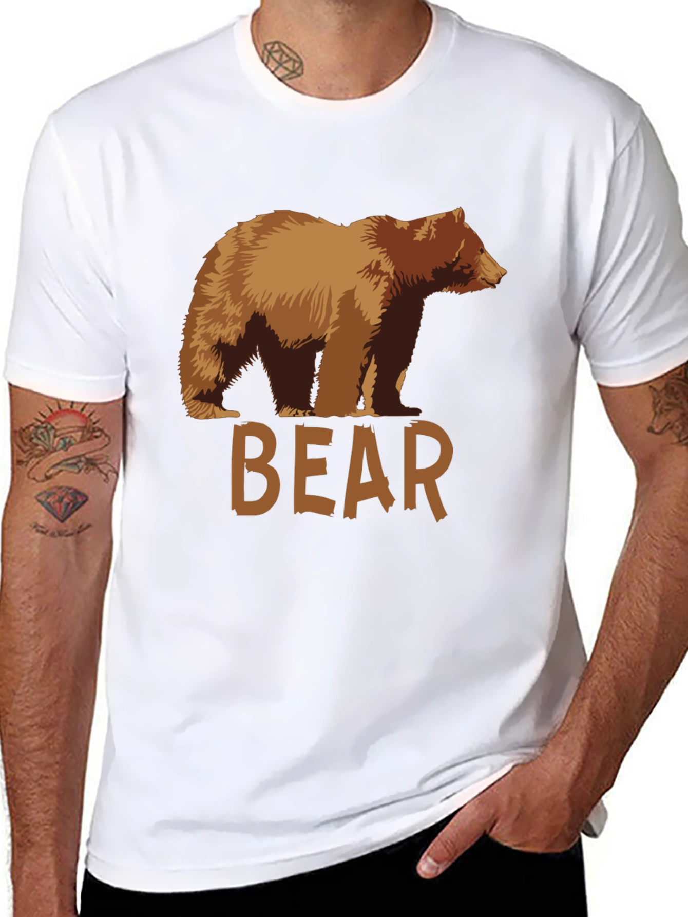 Bear Graphic T-Shirt - Mens Black Tee