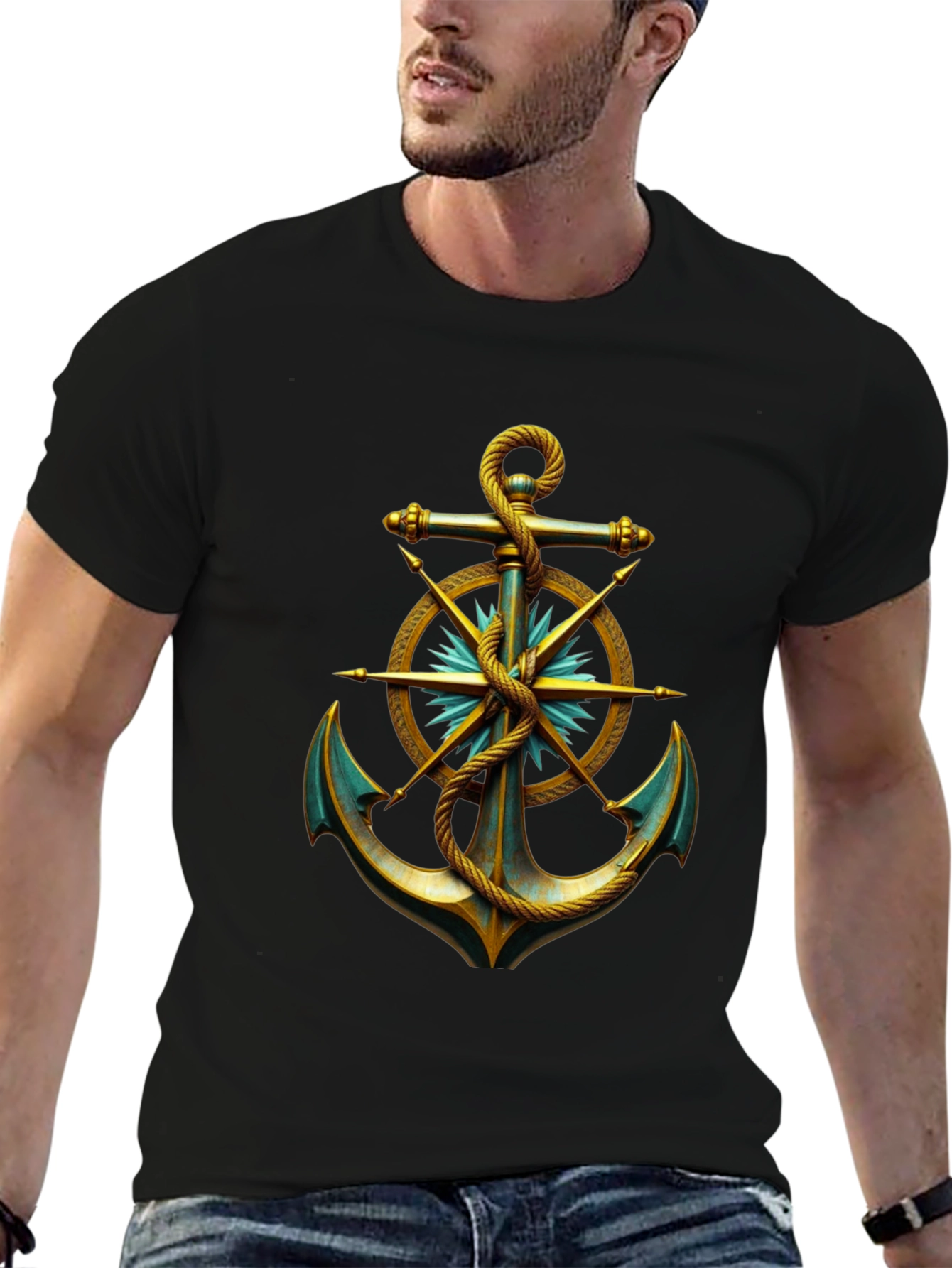 Nautical Anchor Graphic Tee - Classic Style