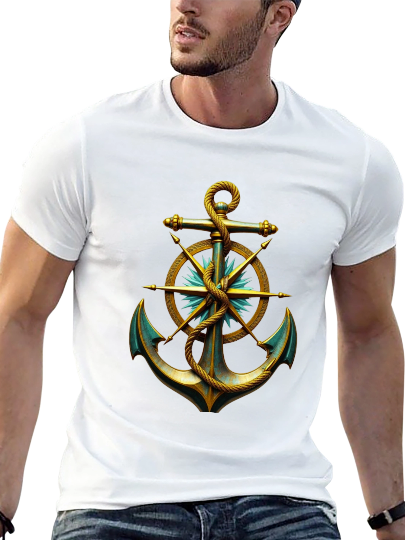 Nautical Anchor Graphic Tee - Classic Style