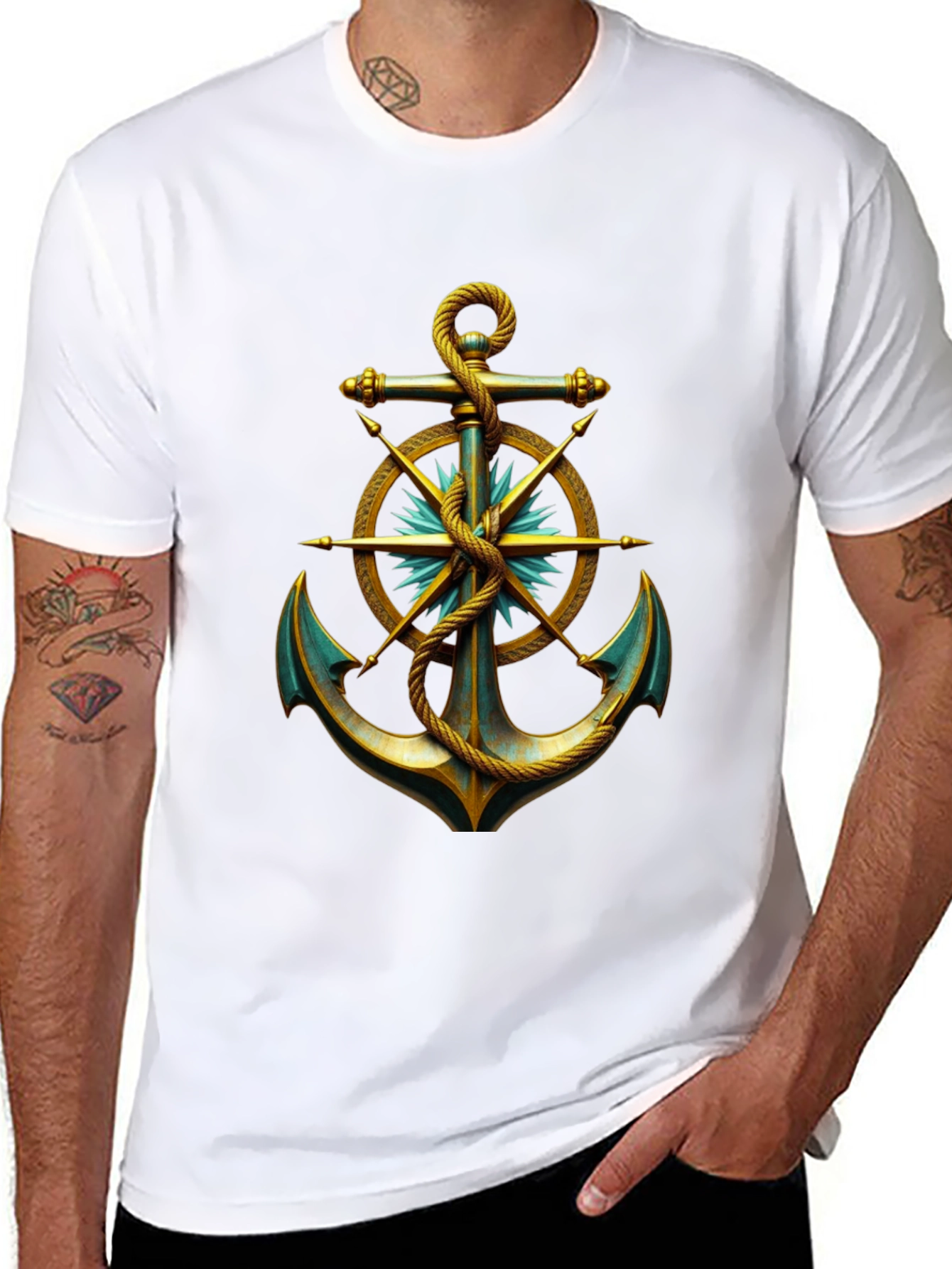 Nautical Anchor Graphic Tee - Classic Style
