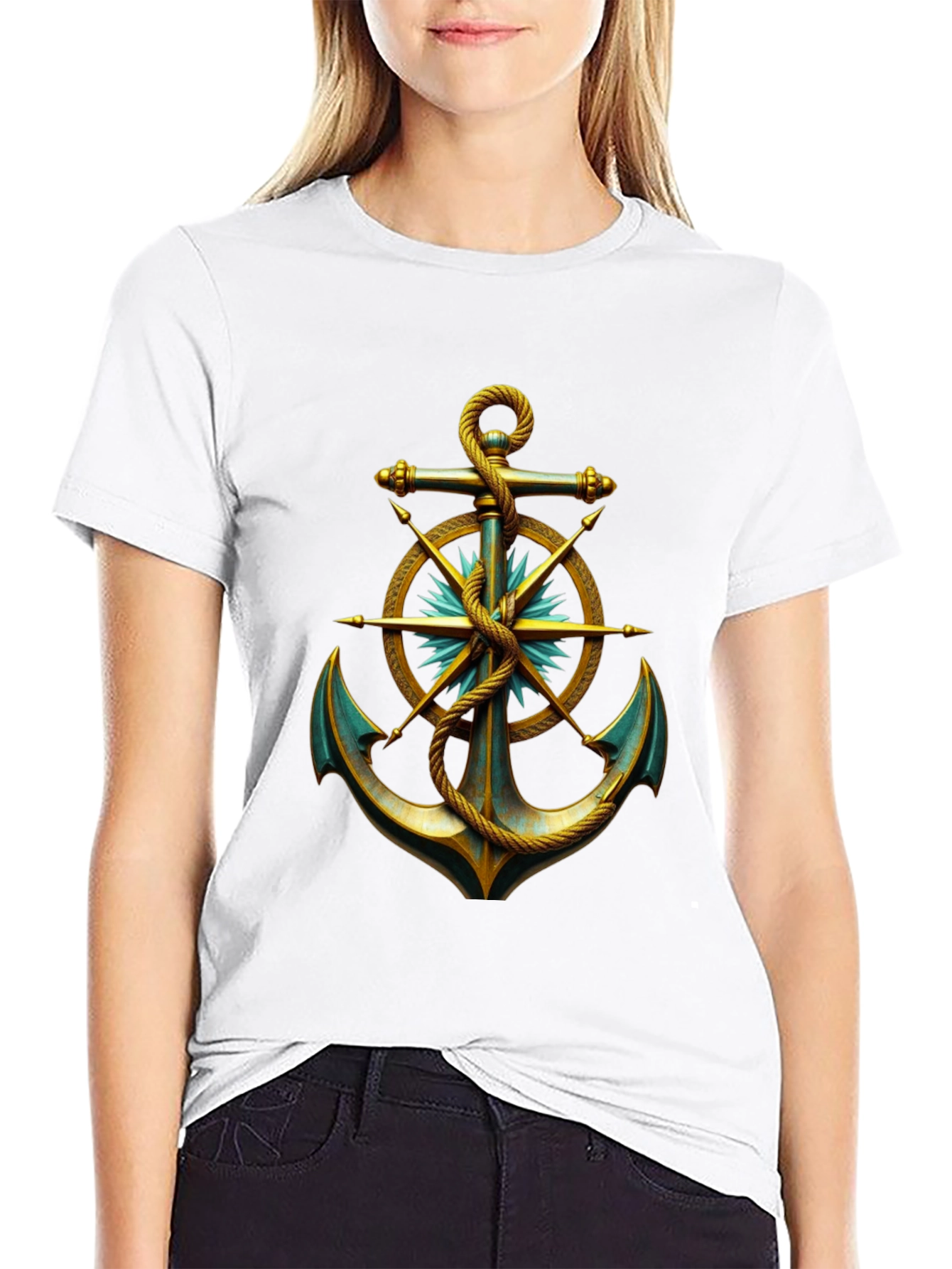 Nautical Anchor Graphic Tee - Classic Style