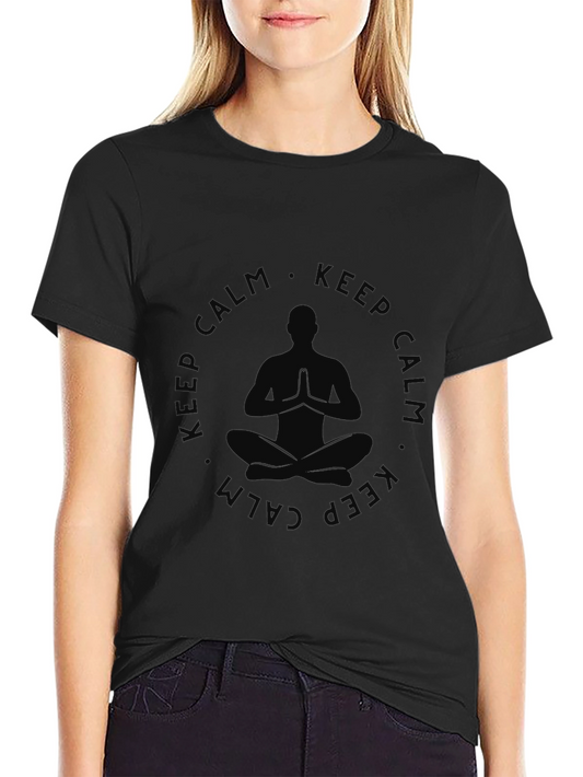 Keep Calm Yoga Mens Black T-Shirt