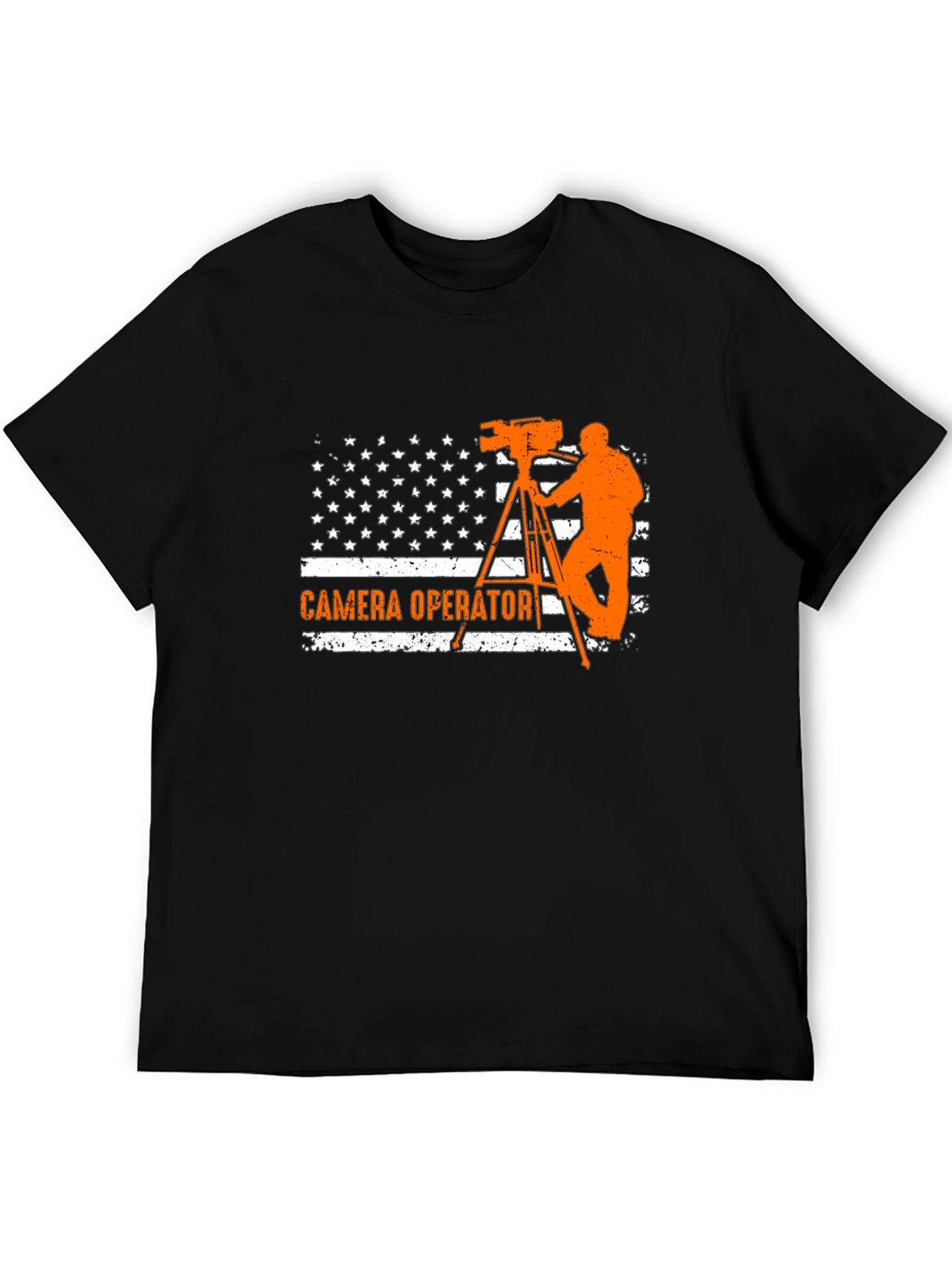 Camera Operator American Flag Graphic T-Shirt