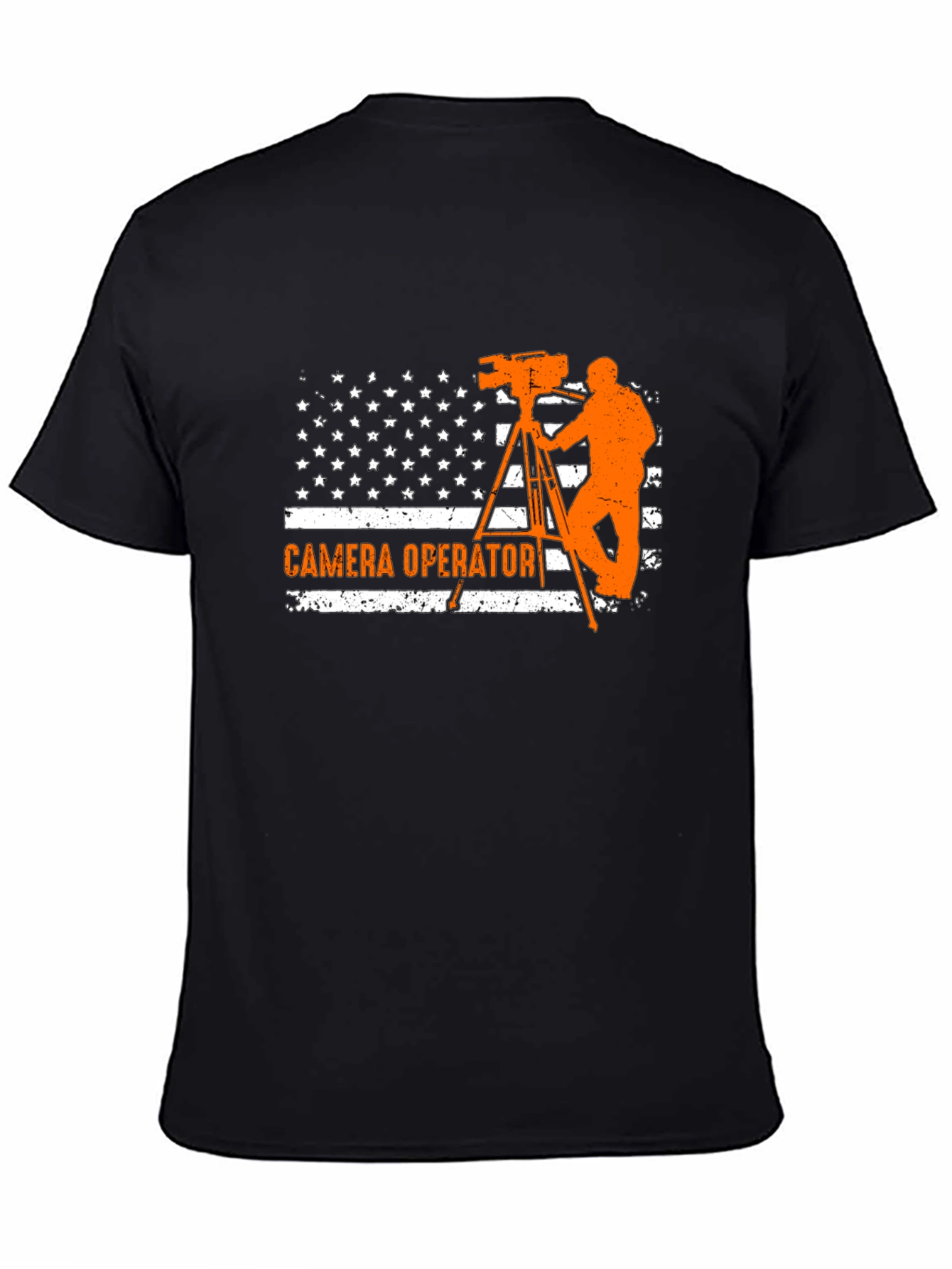 Camera Operator American Flag Graphic T-Shirt