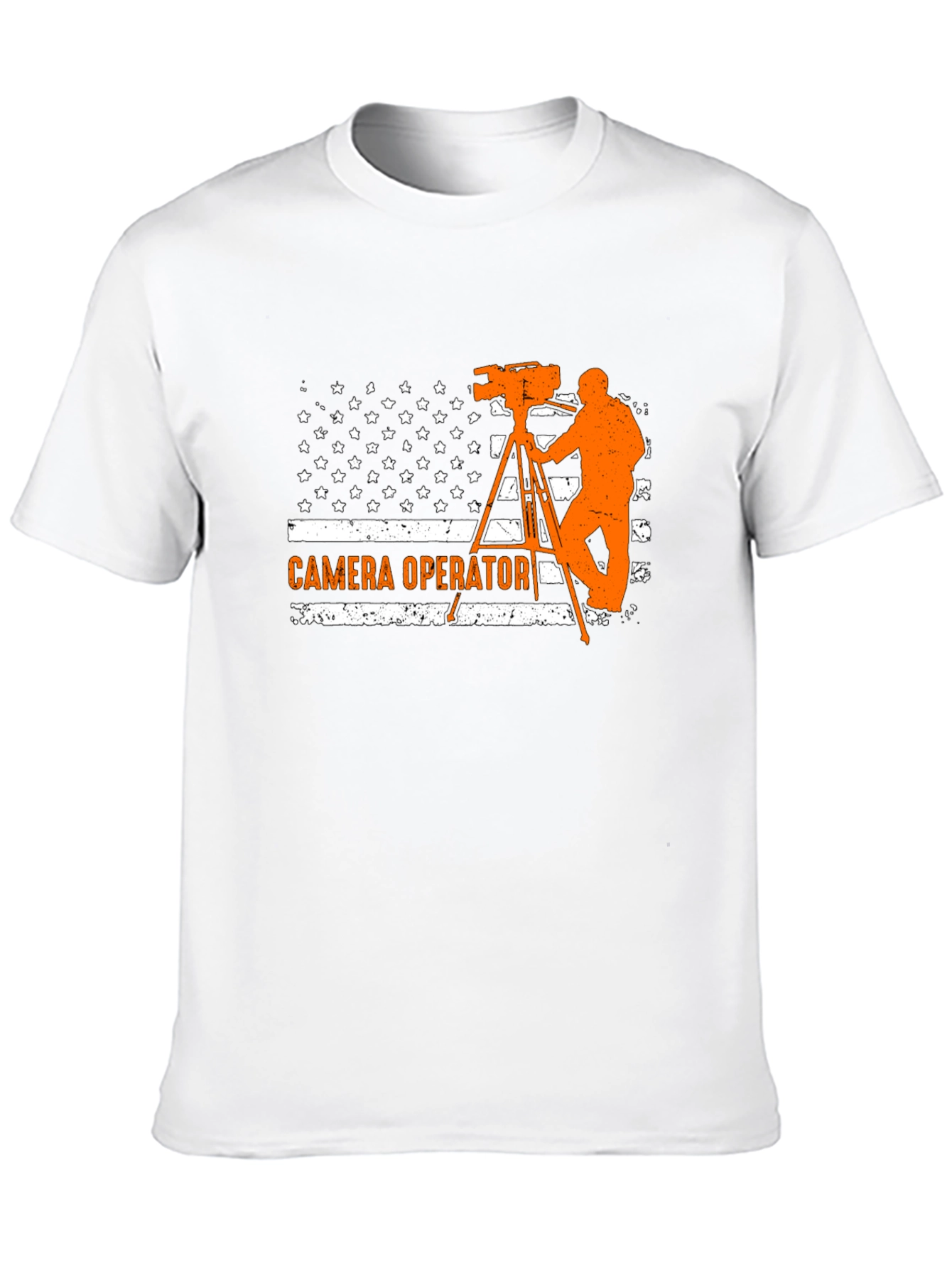Camera Operator American Flag Graphic T-Shirt