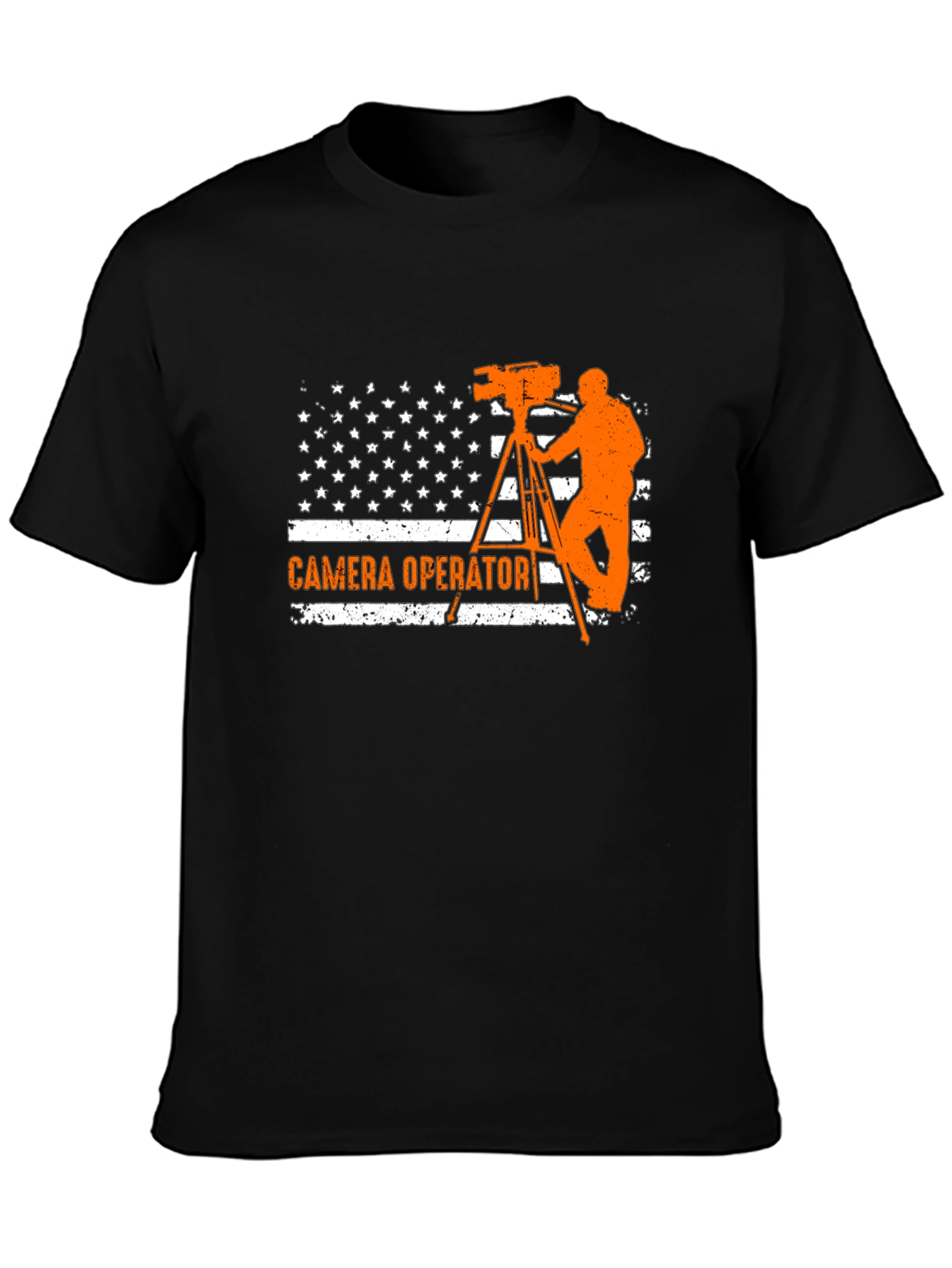 Camera Operator American Flag Graphic T-Shirt