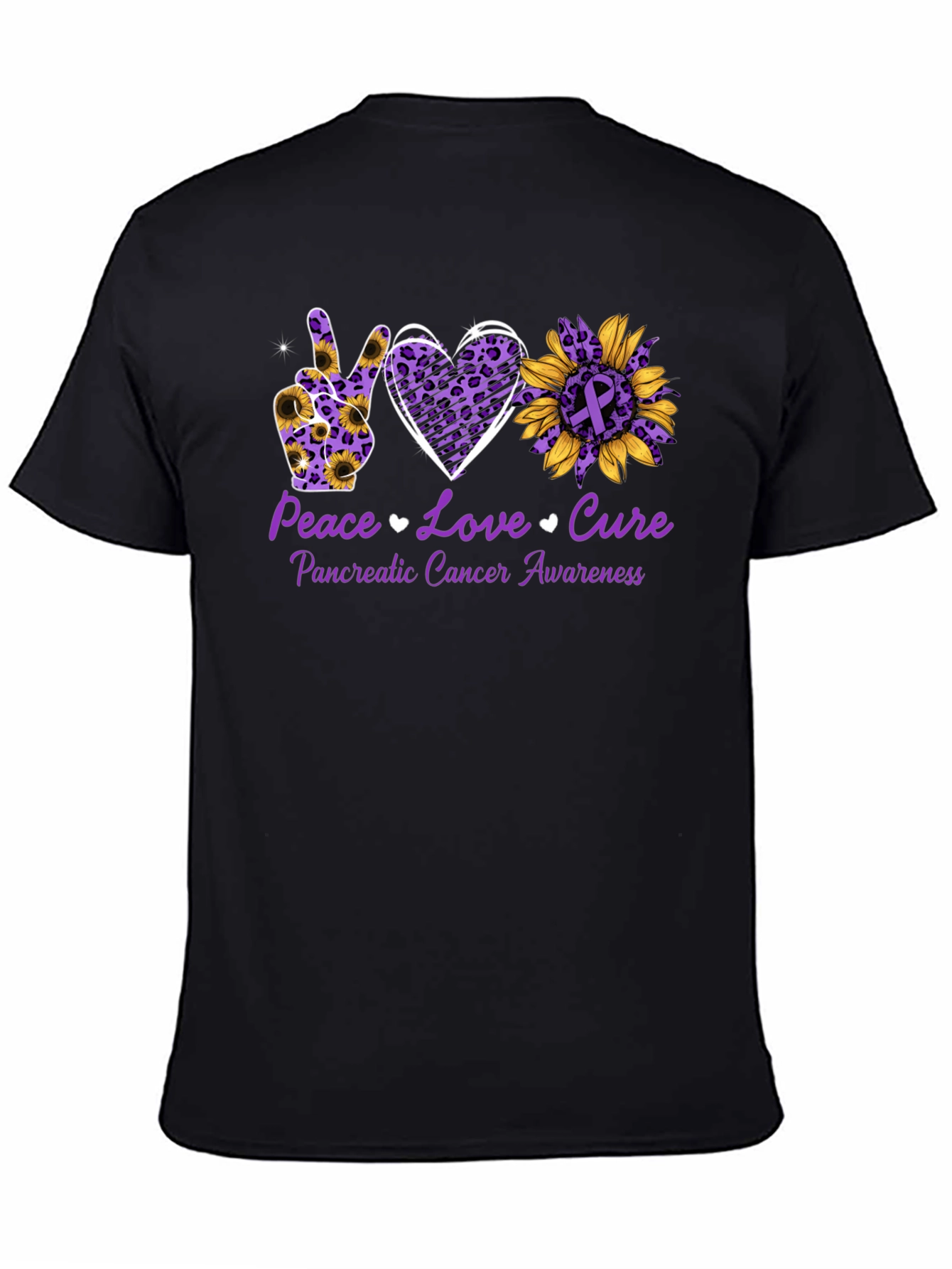 Peace Love Cure Pancreatic Cancer Awareness T-Shirt
