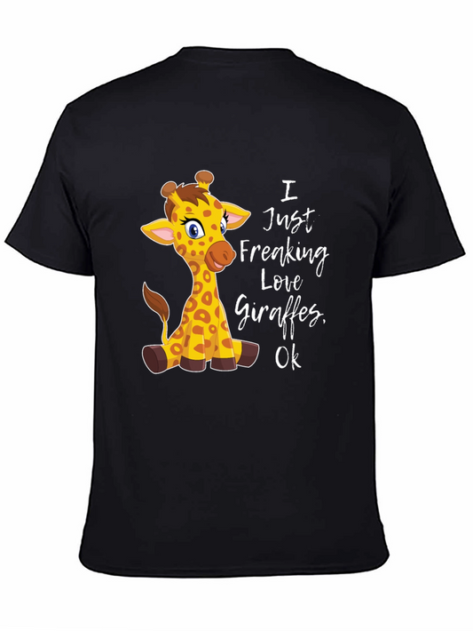 Giraffe Lover T-Shirt - Cute Cartoon Giraffe Graphic Tee