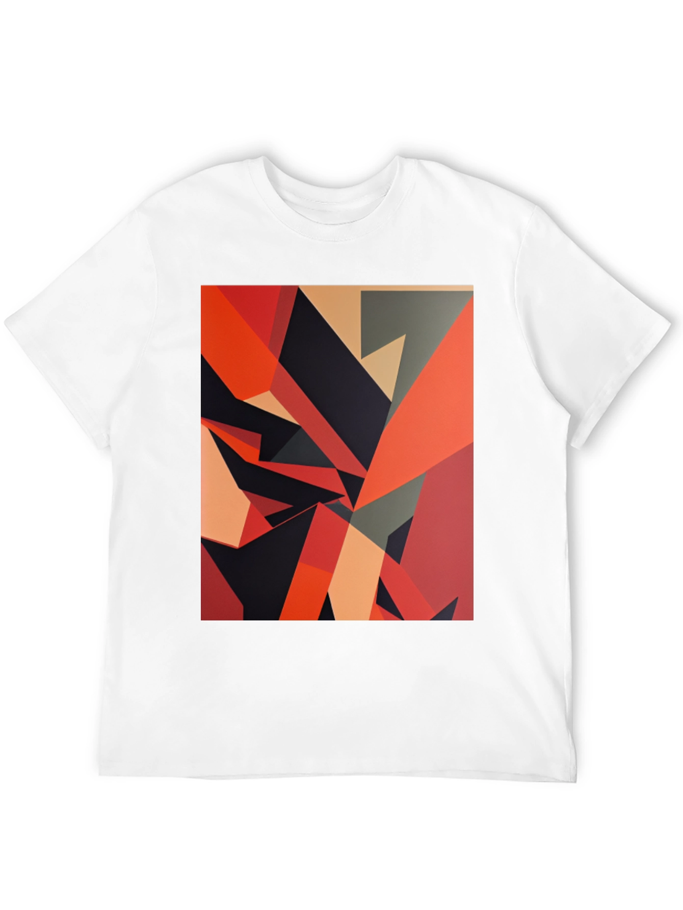 Geometric Abstract Art Black T-Shirt