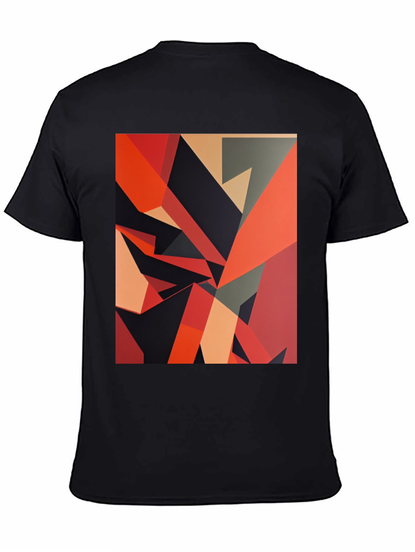 Geometric Abstract Art Black T-Shirt