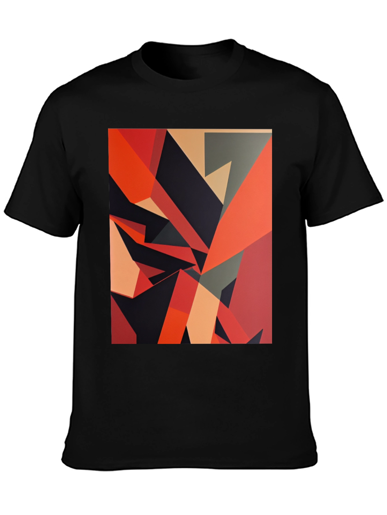Geometric Abstract Art Black T-Shirt