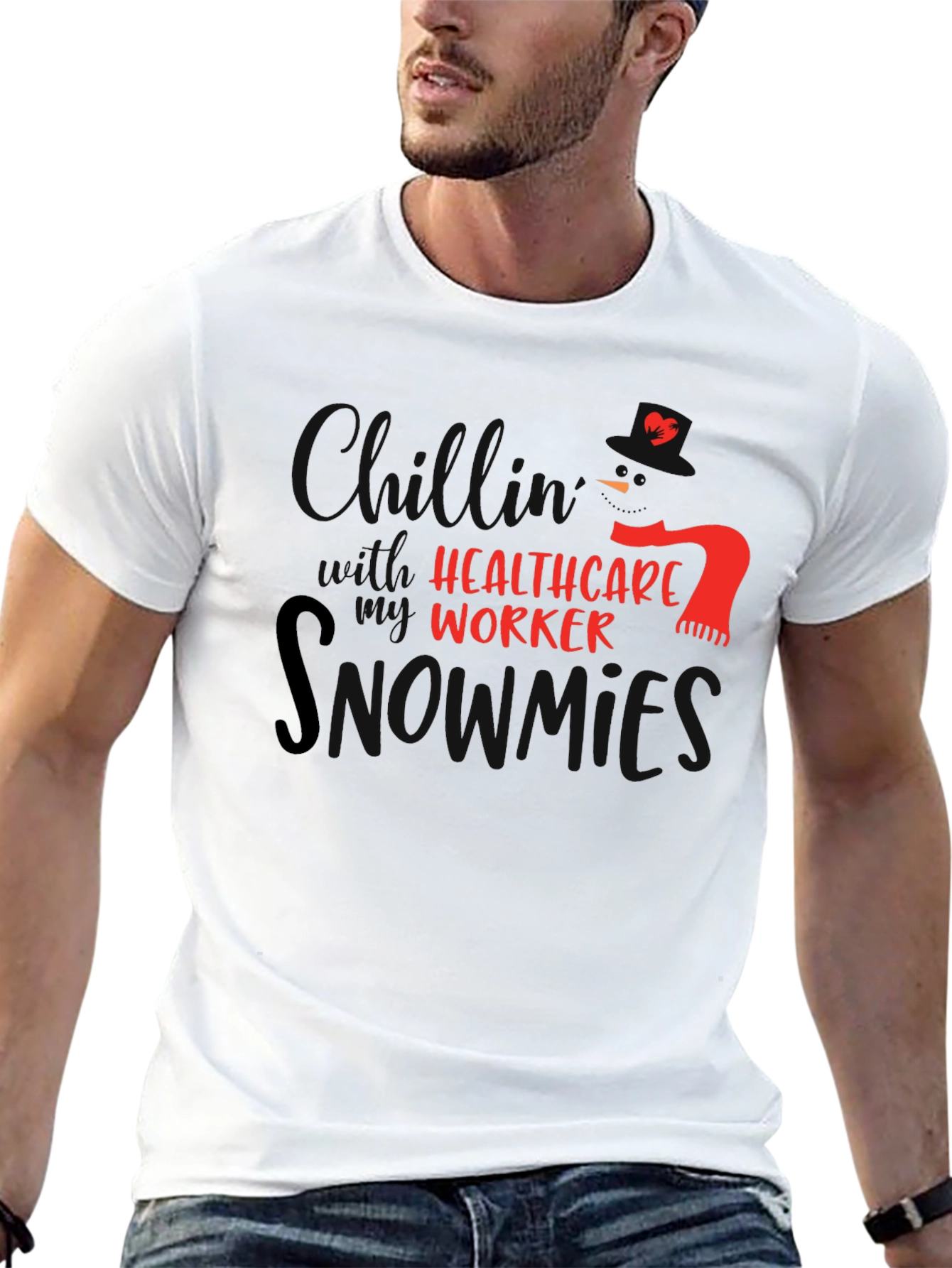 Healthcare Worker Snowman T-Shirt