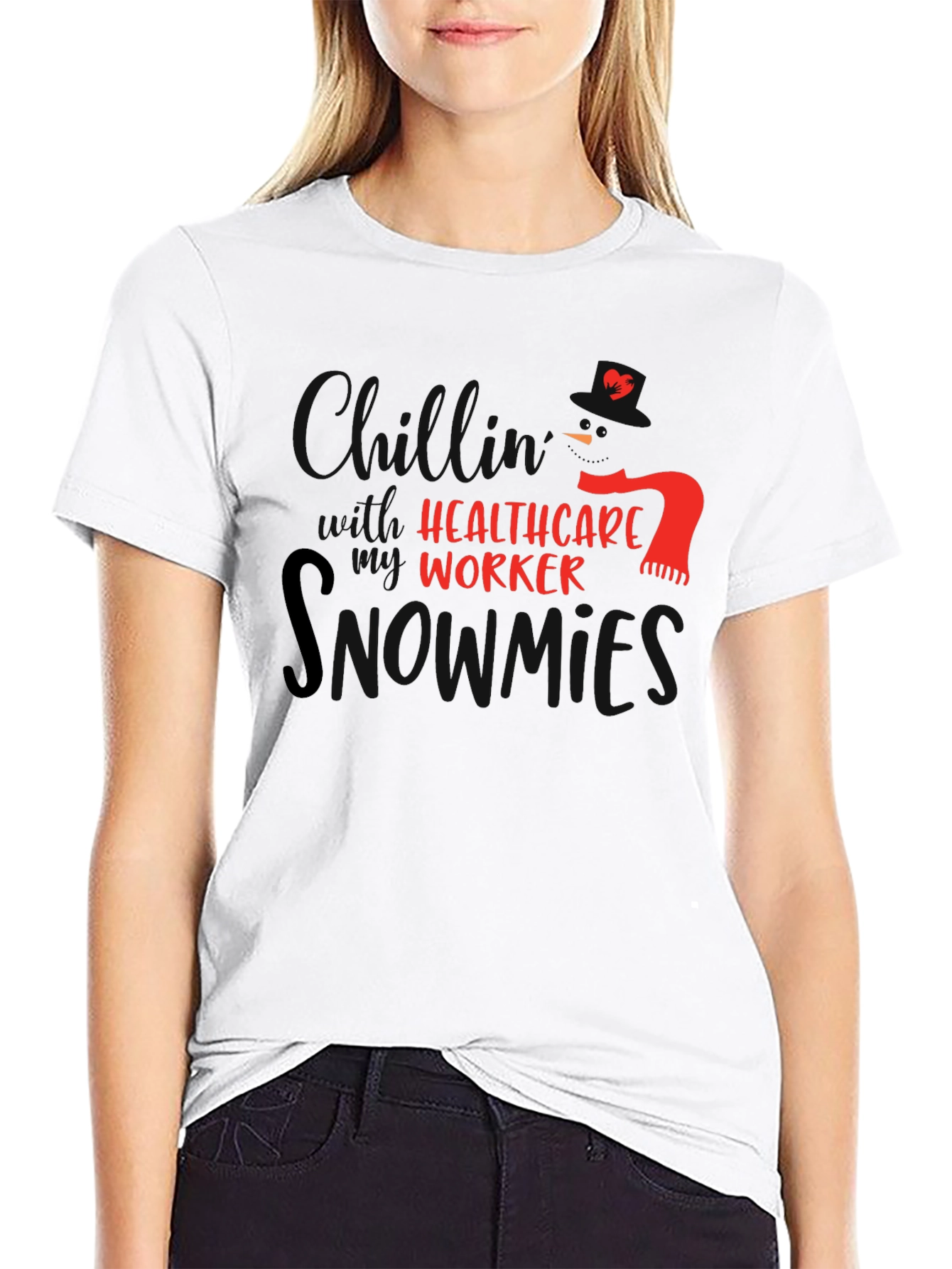 Healthcare Worker Snowman T-Shirt