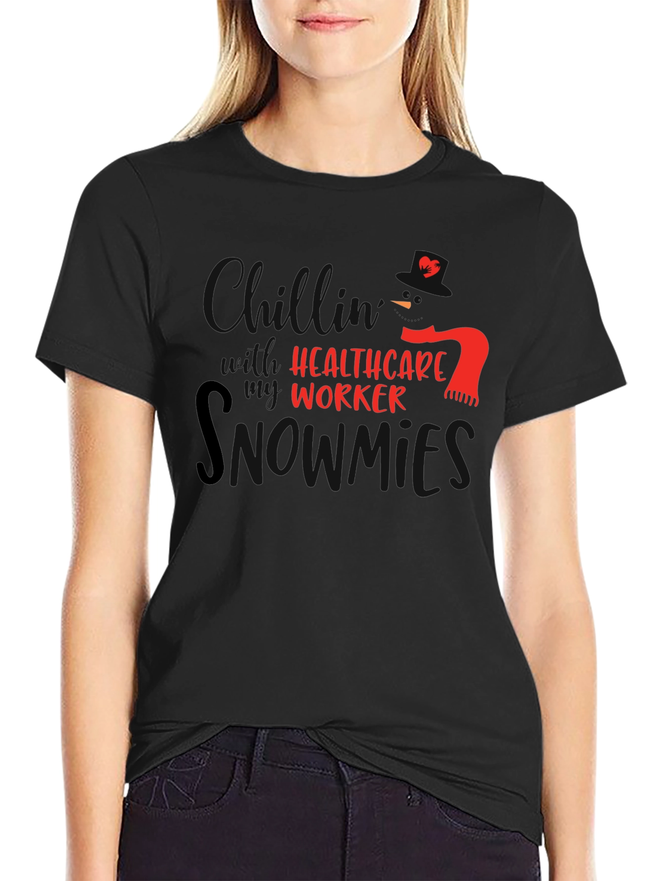 Healthcare Worker Snowman T-Shirt