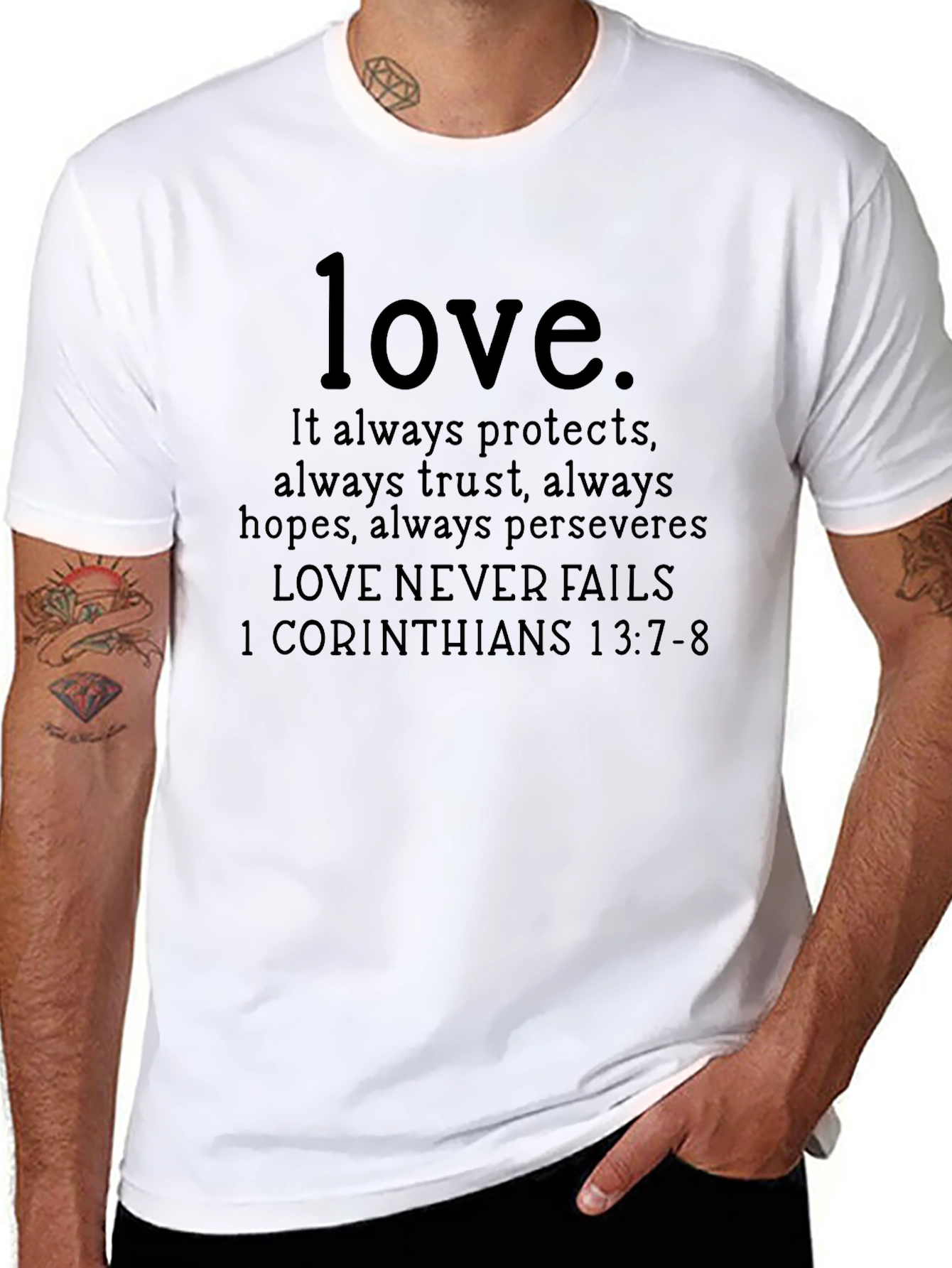 Love Never Fails Christian T-Shirt