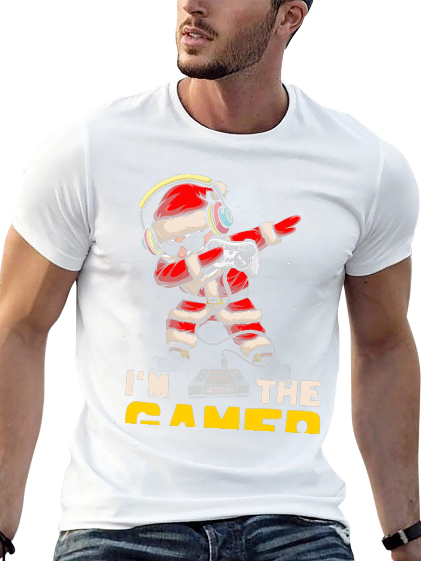 Gamer Santa Black T-Shirt - Holiday Gaming