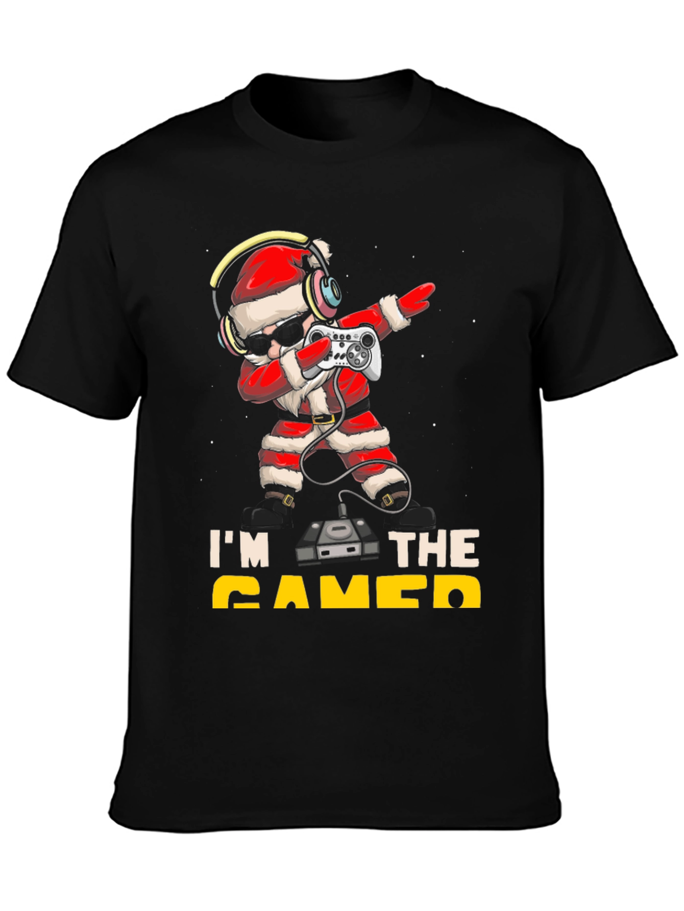 Gamer Santa Black T-Shirt - Holiday Gaming